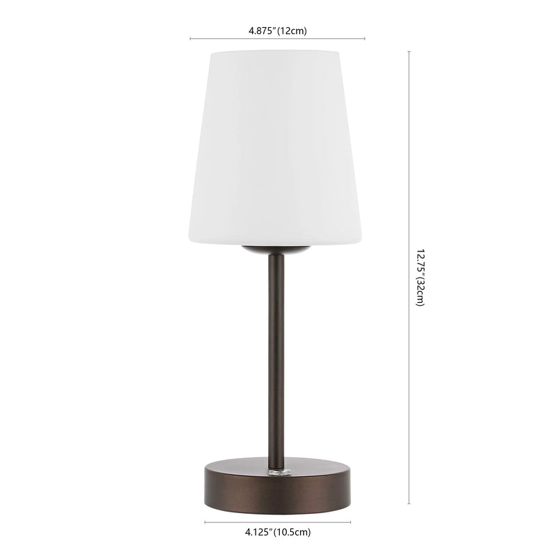 13" Antiqued Bronze USB Table Lamp With Empire Shade Homeroots Lighting