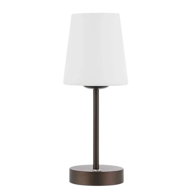 13" Antiqued Bronze USB Table Lamp With Empire Shade Homeroots Lighting