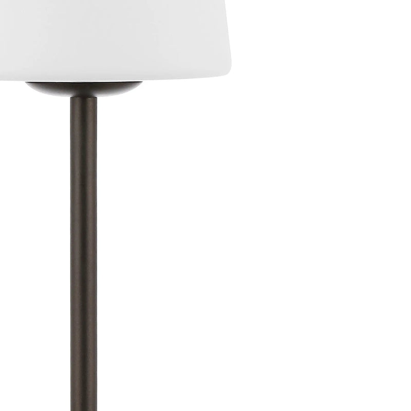 13" Antiqued Bronze USB Table Lamp With Empire Shade Homeroots Lighting