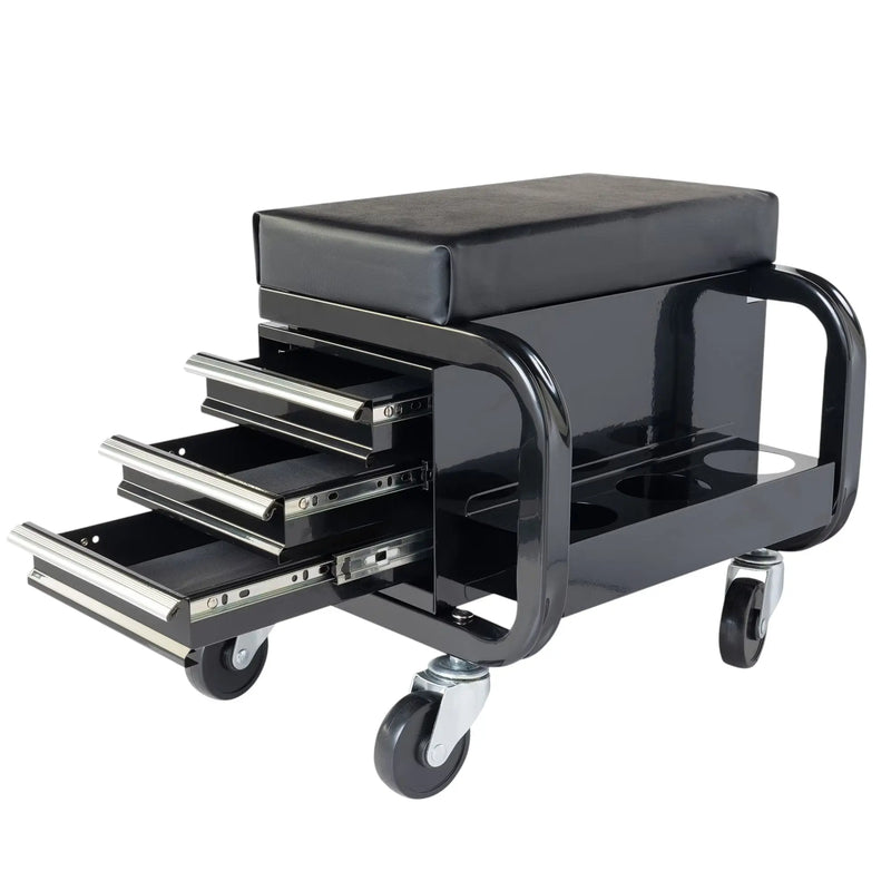 13" Black Multi-Tier Steel Rolling Cabinet With Lid - GreatEagleInc
