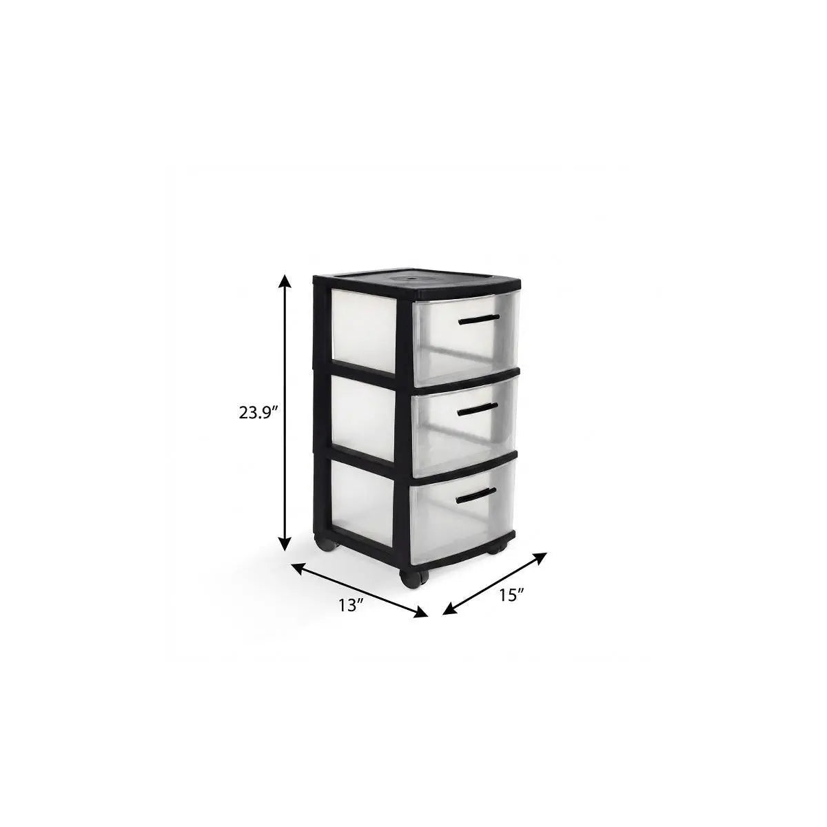 13" Black Plastic Square Accent Cabinet With Three Drawers Homeroots Kitchen & Dining