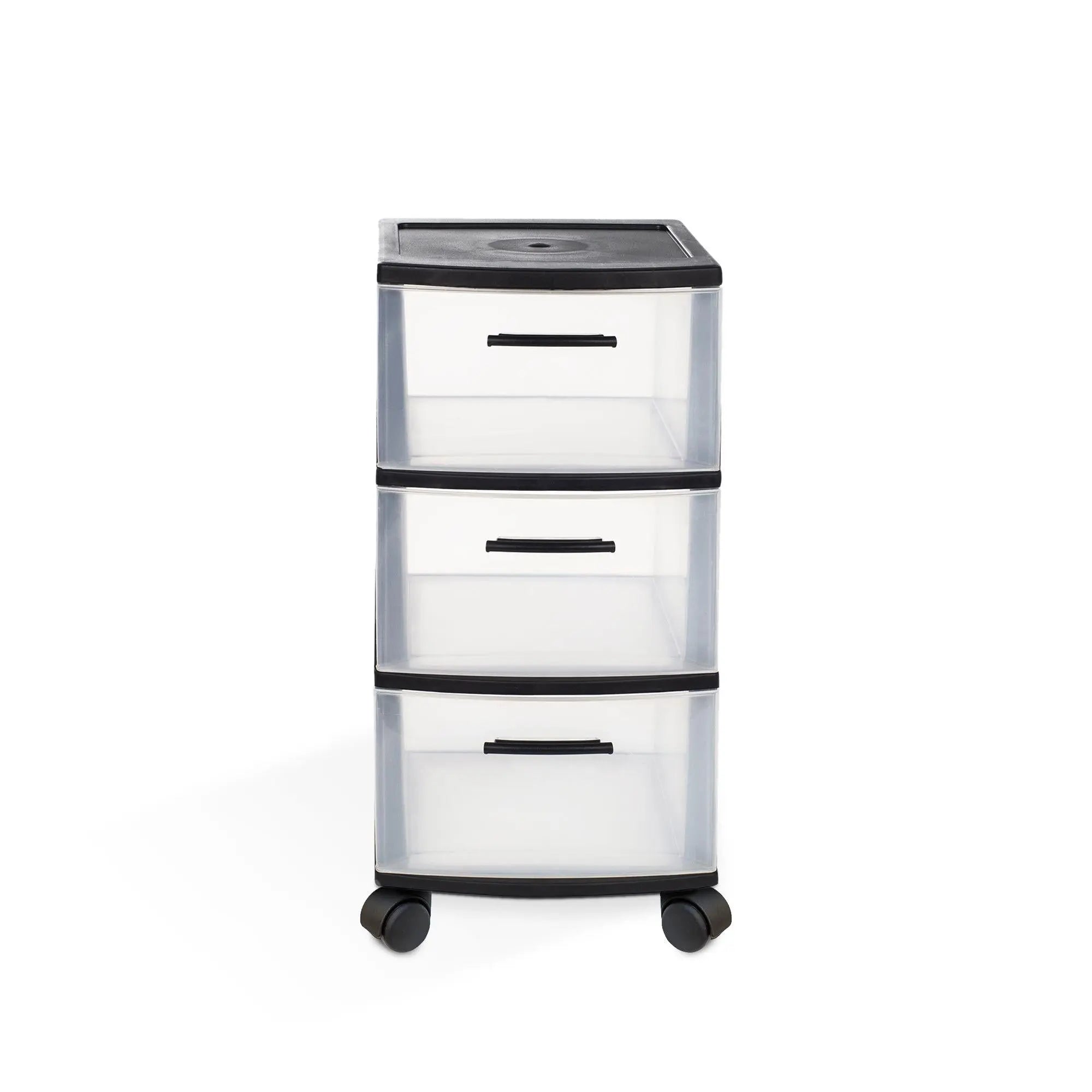 13" Black Plastic Square Accent Cabinet With Three Drawers Homeroots Kitchen & Dining