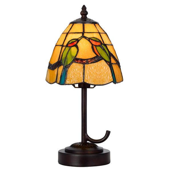13" Bronze Birds Round Tiffany Lamp With Cone Shade Homeroots Lighting