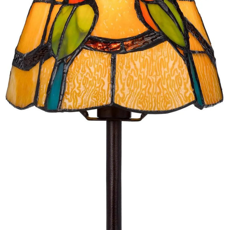13" Bronze Birds Round Tiffany Lamp With Cone Shade Homeroots Lighting