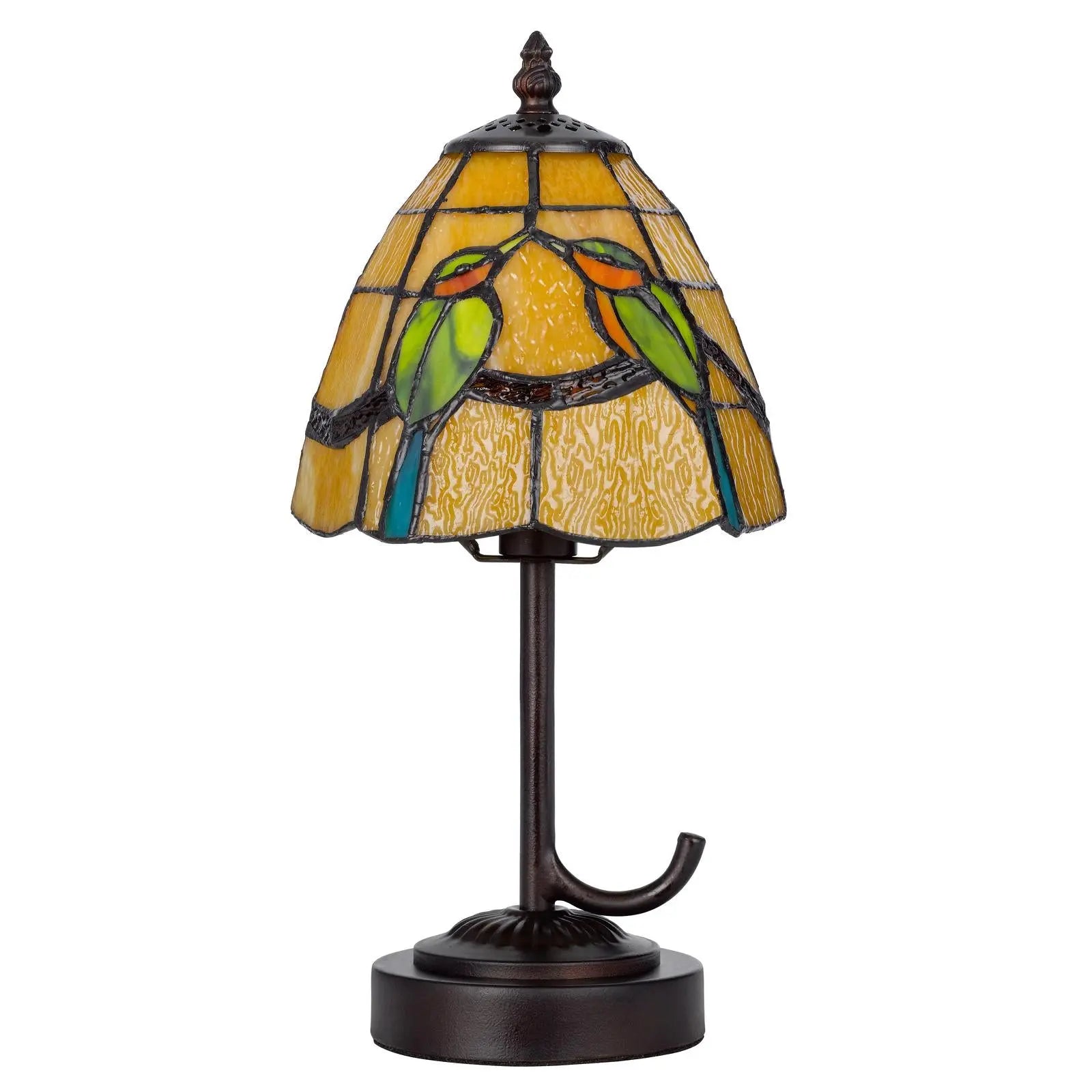 13" Bronze Birds Round Tiffany Lamp With Cone Shade Homeroots Lighting