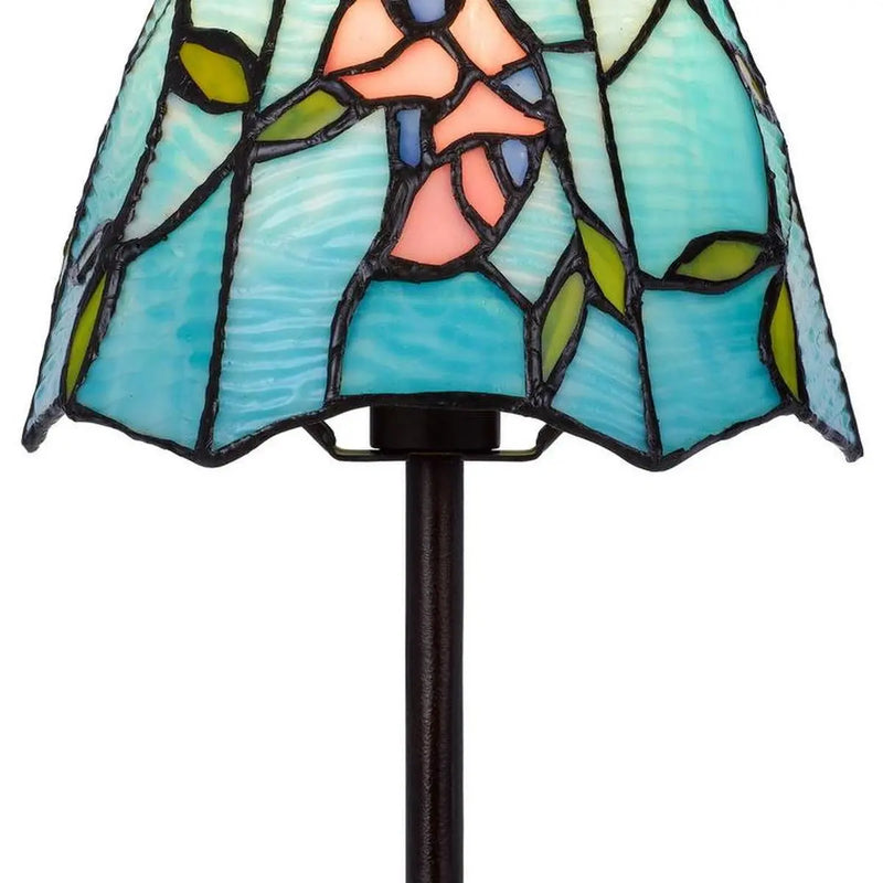 13" Bronze Flowers Round Tiffany Lamp With Cone Shade Homeroots Lighting
