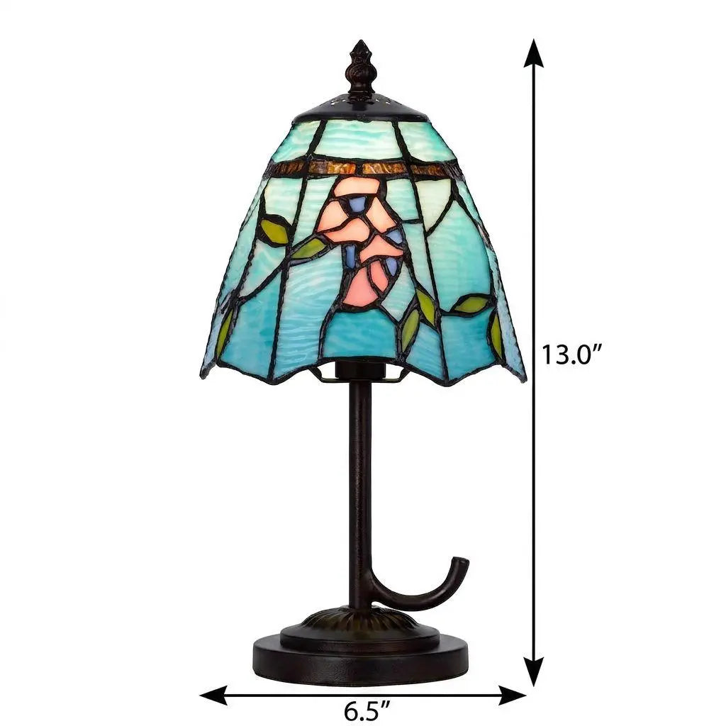 13" Bronze Flowers Round Tiffany Lamp With Cone Shade Homeroots Lighting