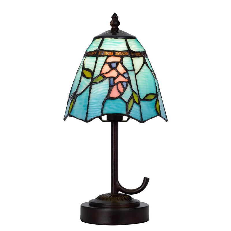 13" Bronze Flowers Round Tiffany Lamp With Cone Shade Homeroots Lighting