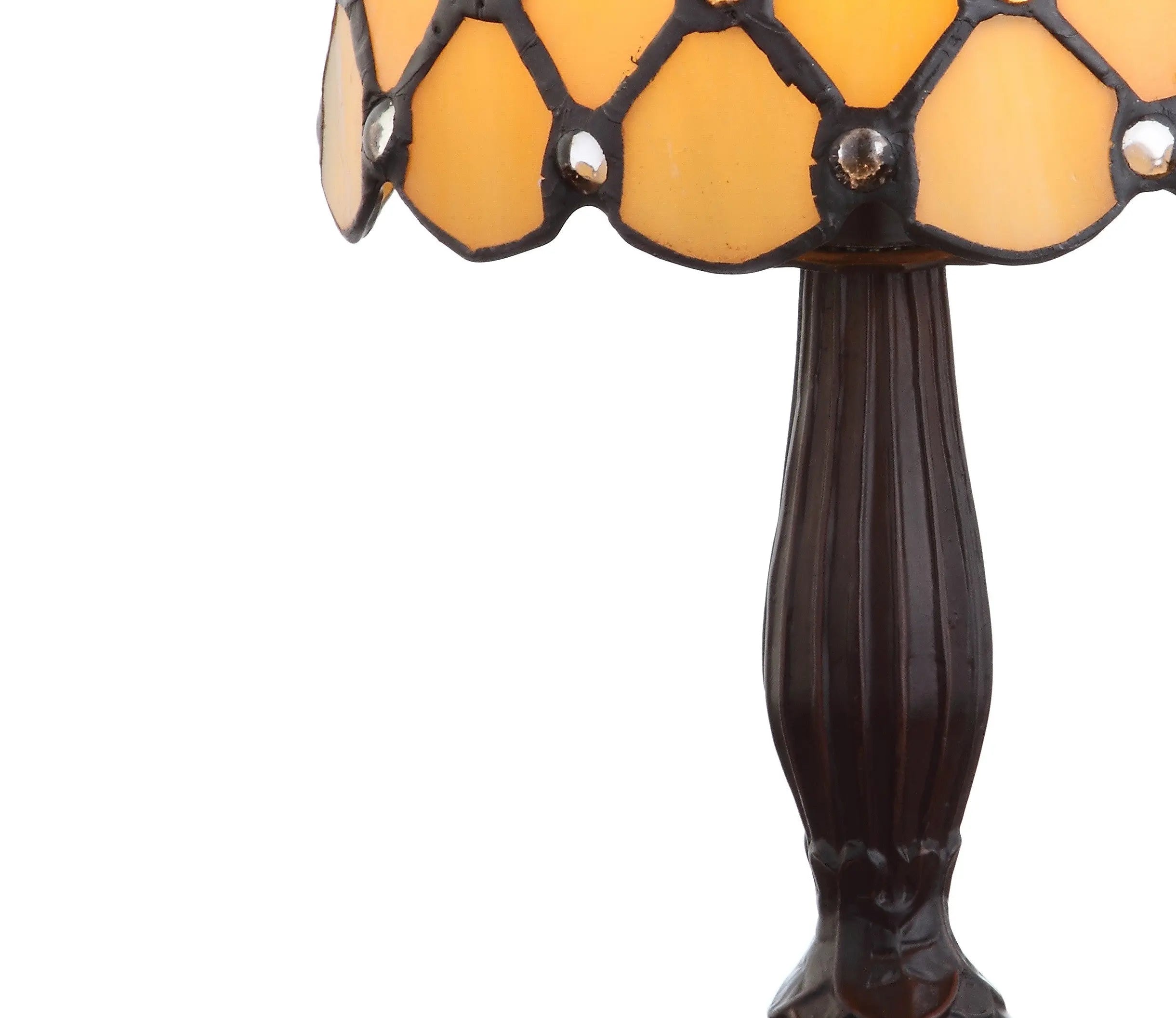 13" Bronze Novelty Tiffany Lamp With Bell Shade Homeroots Lighting