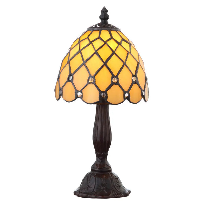 13" Bronze Novelty Tiffany Lamp With Bell Shade Homeroots Lighting