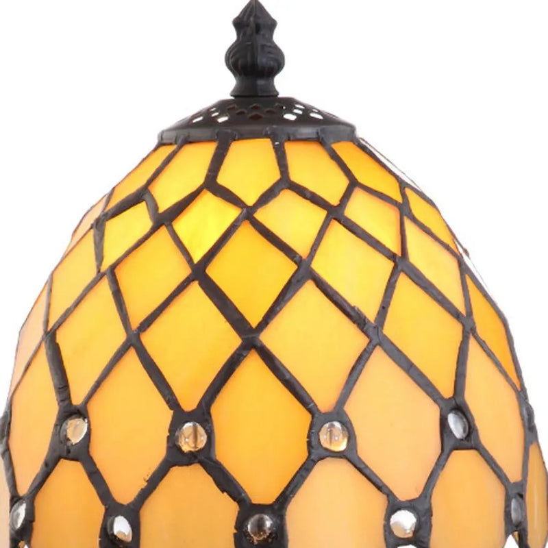 13" Bronze Novelty Tiffany Lamp With Bell Shade Homeroots Lighting