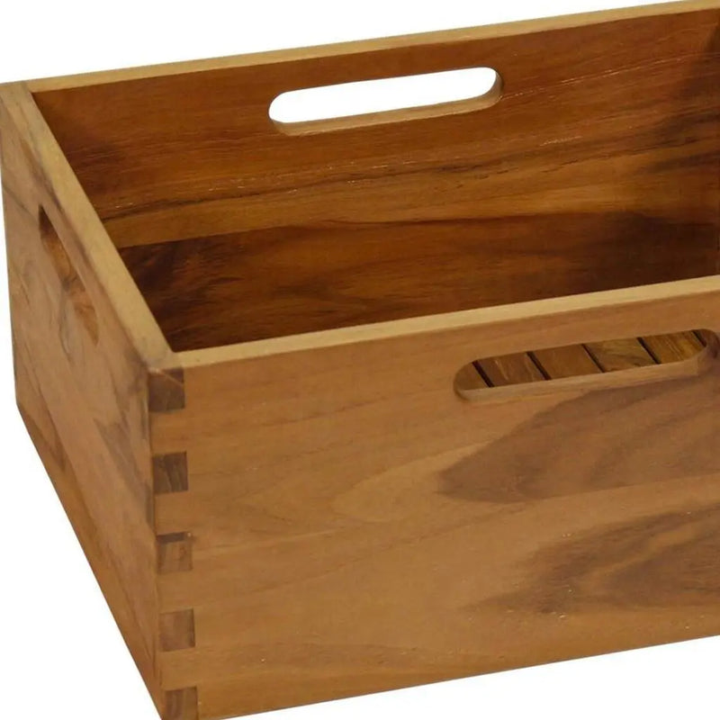 13" Brown Solid Wood Bathroom Storage Furniture Set Homeroots Organization