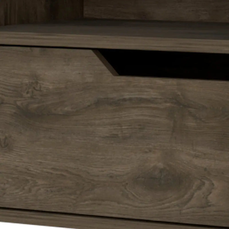 13" Brown Wood One Drawer Floating Nightstand Homeroots Bed & Bath