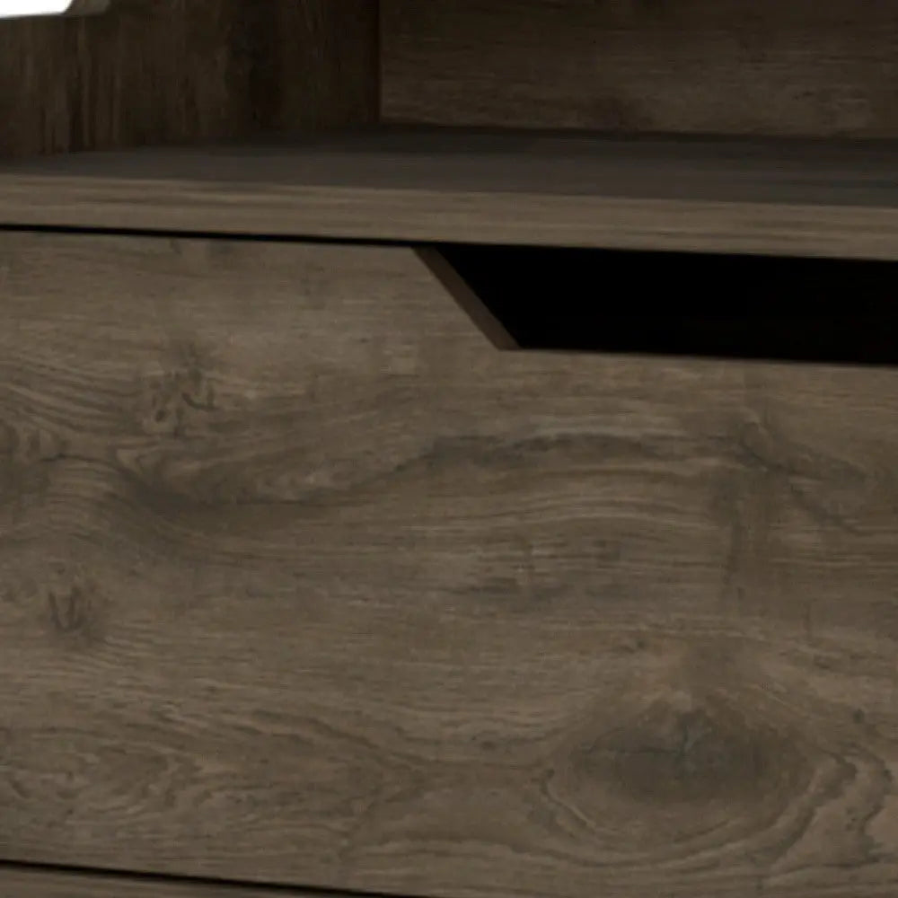 13" Brown Wood One Drawer Floating Nightstand Homeroots Bed & Bath