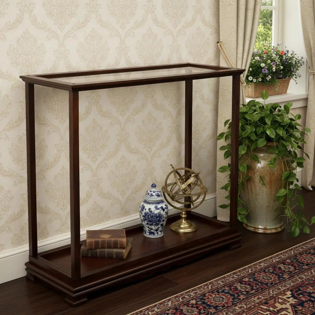 13" Dark Brown And Clear Glass Standard Display Stand Homeroots Kitchen & Dining
