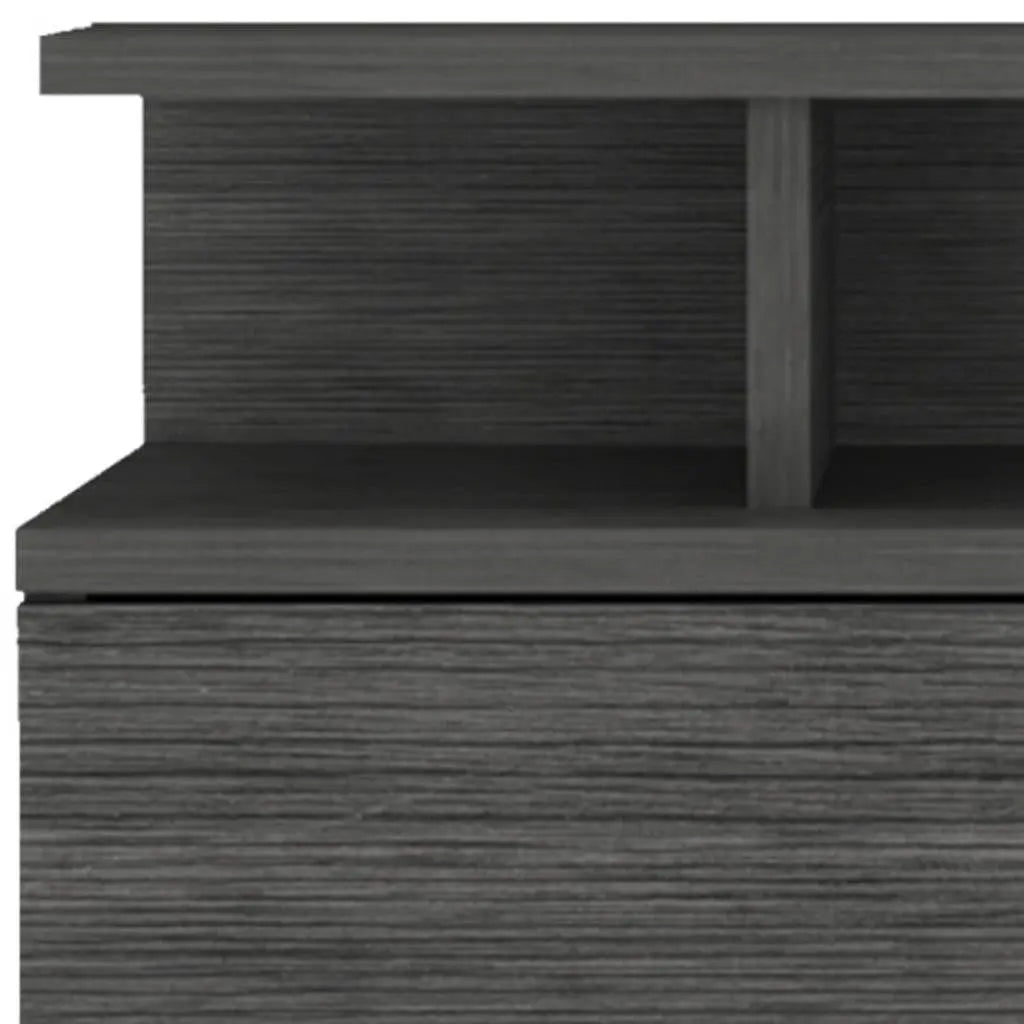 13" Dark Gray Wood One Drawer Floating Nightstand Homeroots Bed & Bath