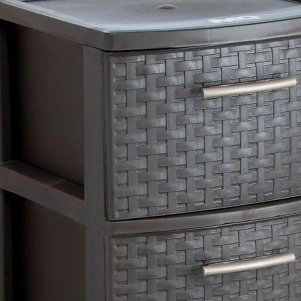 13" Espresso Plastic Square Accent Cabinet With Five Drawers Homeroots Kitchen & Dining
