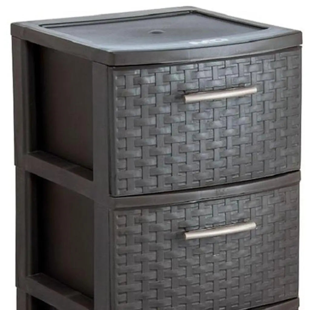 13" Espresso Plastic Square Accent Cabinet With Four Drawers Homeroots Kitchen & Dining