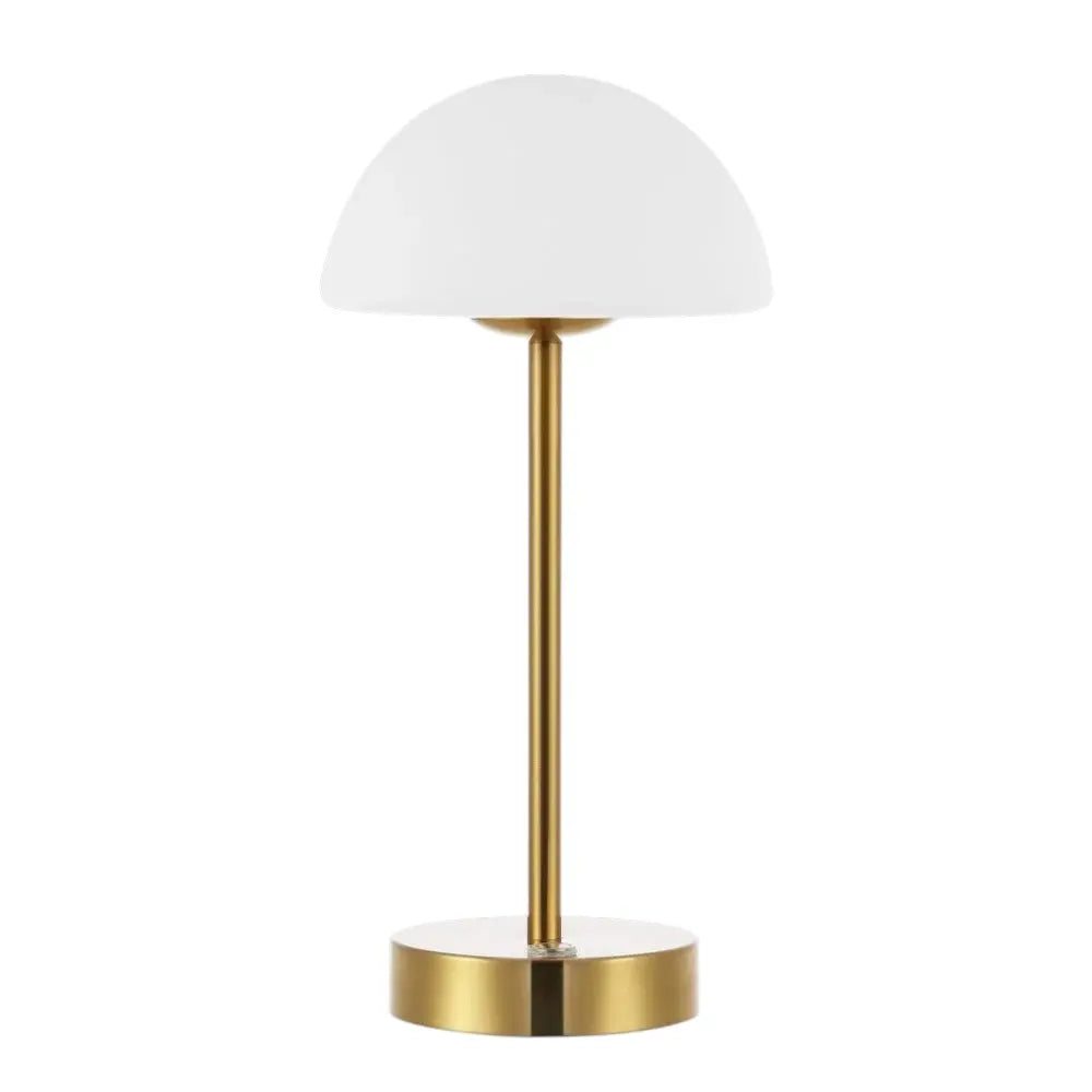 13" Gold USB Table Lamp With Dome Shade Homeroots Lighting