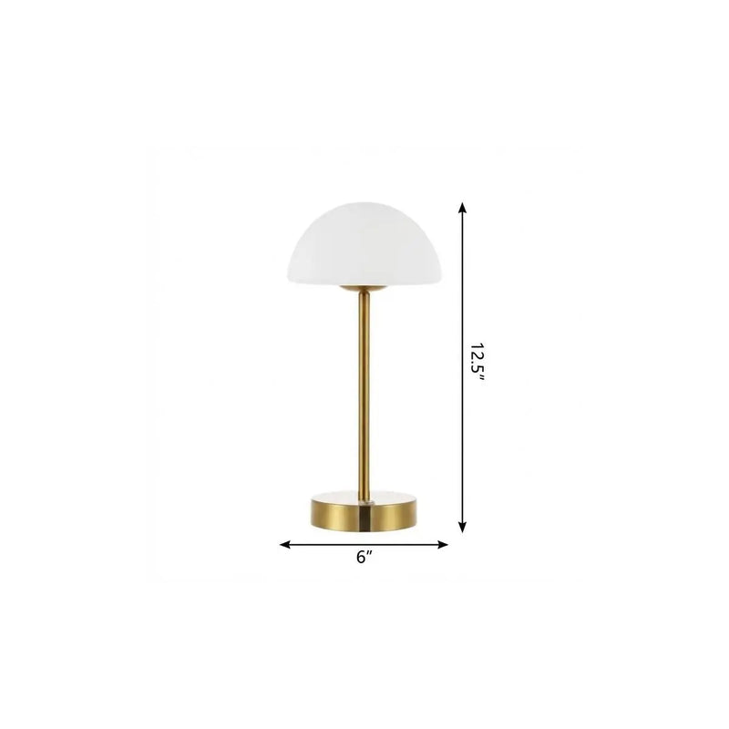 13" Gold USB Table Lamp With Dome Shade Homeroots Lighting