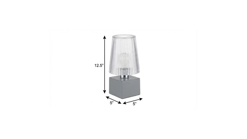 13" Gray USB Table Lamp With Empire Shade Homeroots Lighting