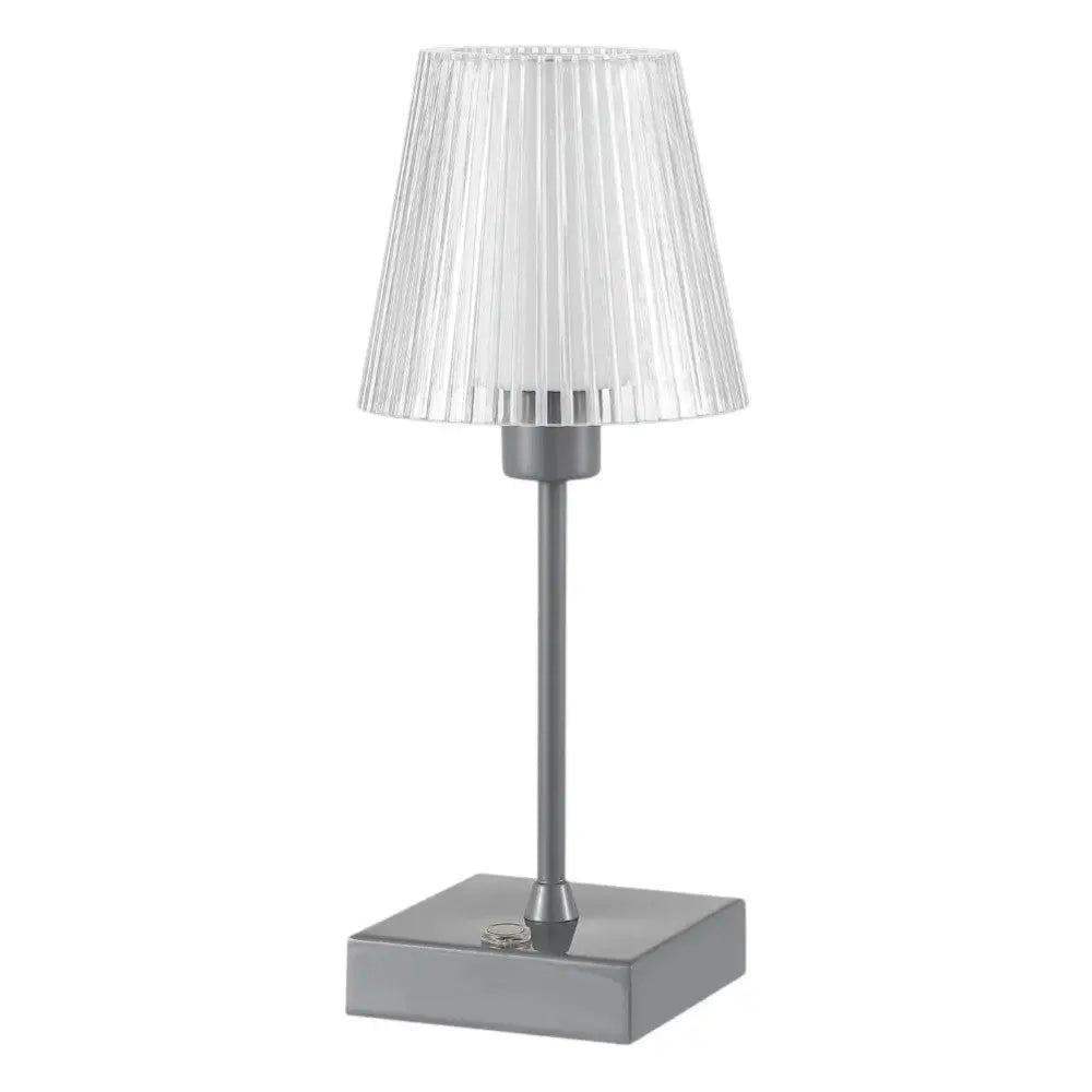 13" Gray USB Table Lamp With Empire Shade Homeroots Lighting