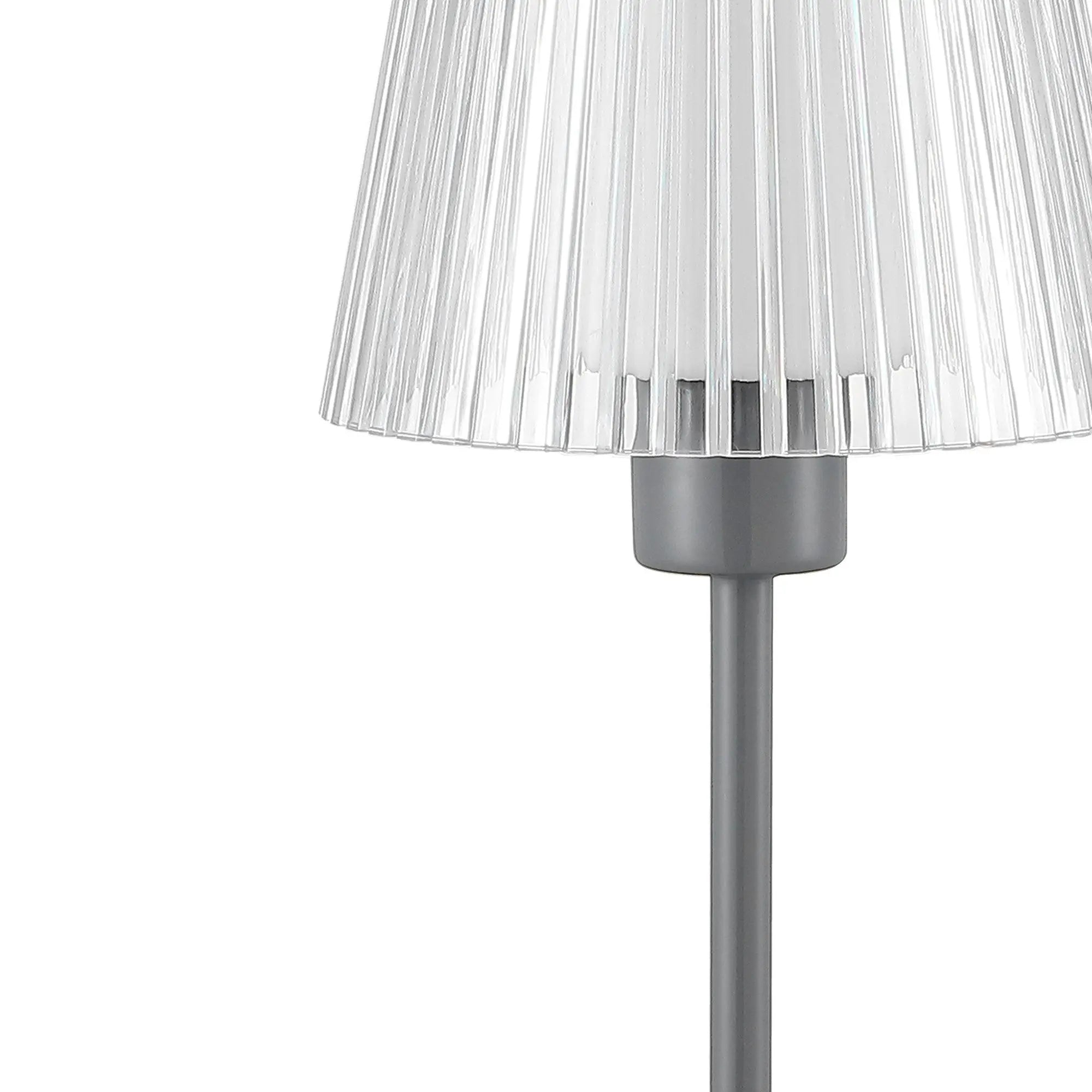 13" Gray USB Table Lamp With Empire Shade Homeroots Lighting