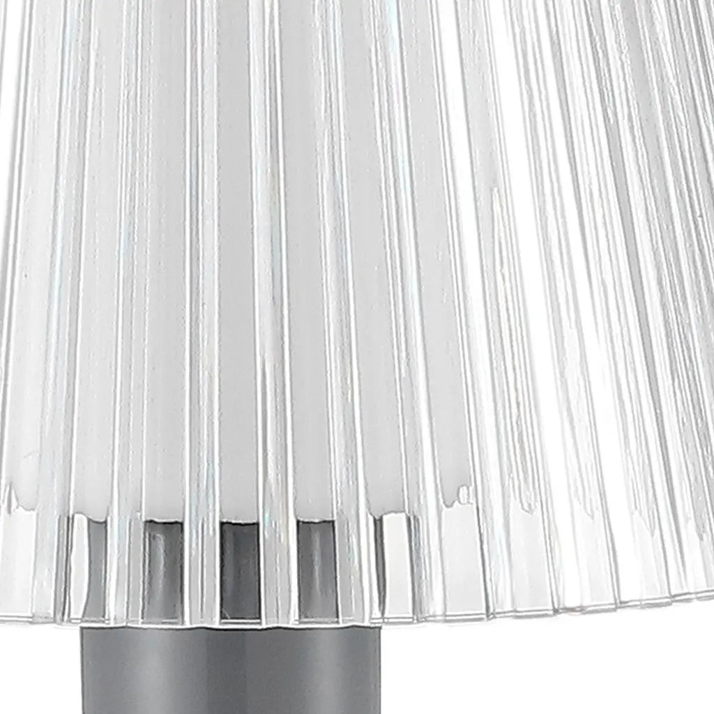 13" Gray USB Table Lamp With Empire Shade Homeroots Lighting