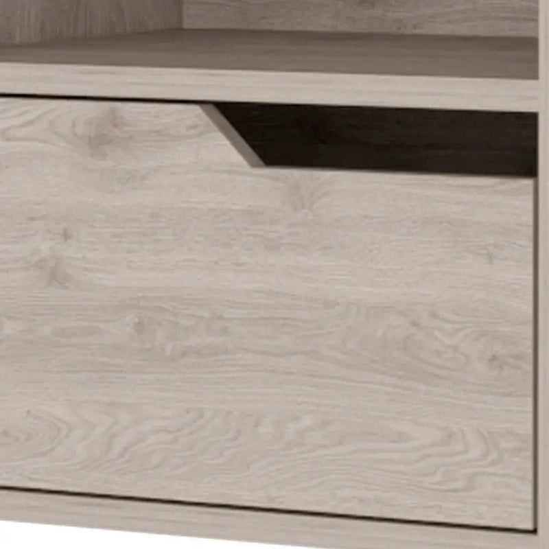13" Gray Wood One Drawer Floating Nightstand Homeroots Bed & Bath
