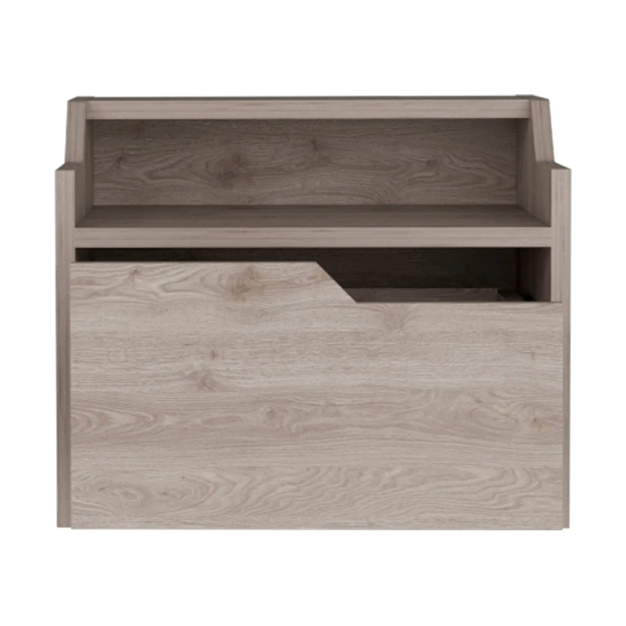 13" Gray Wood One Drawer Floating Nightstand Homeroots Bed & Bath