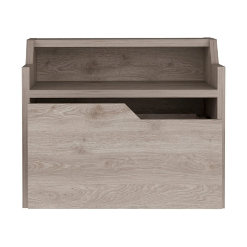 13" Gray Wood One Drawer Floating Nightstand Homeroots Bed & Bath
