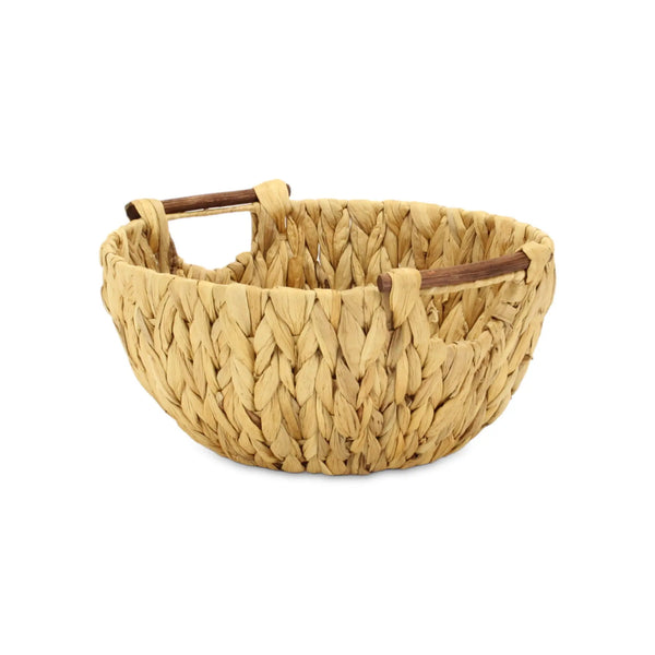 13" Natural Woven Water Hyacinth Basket Homeroots Office