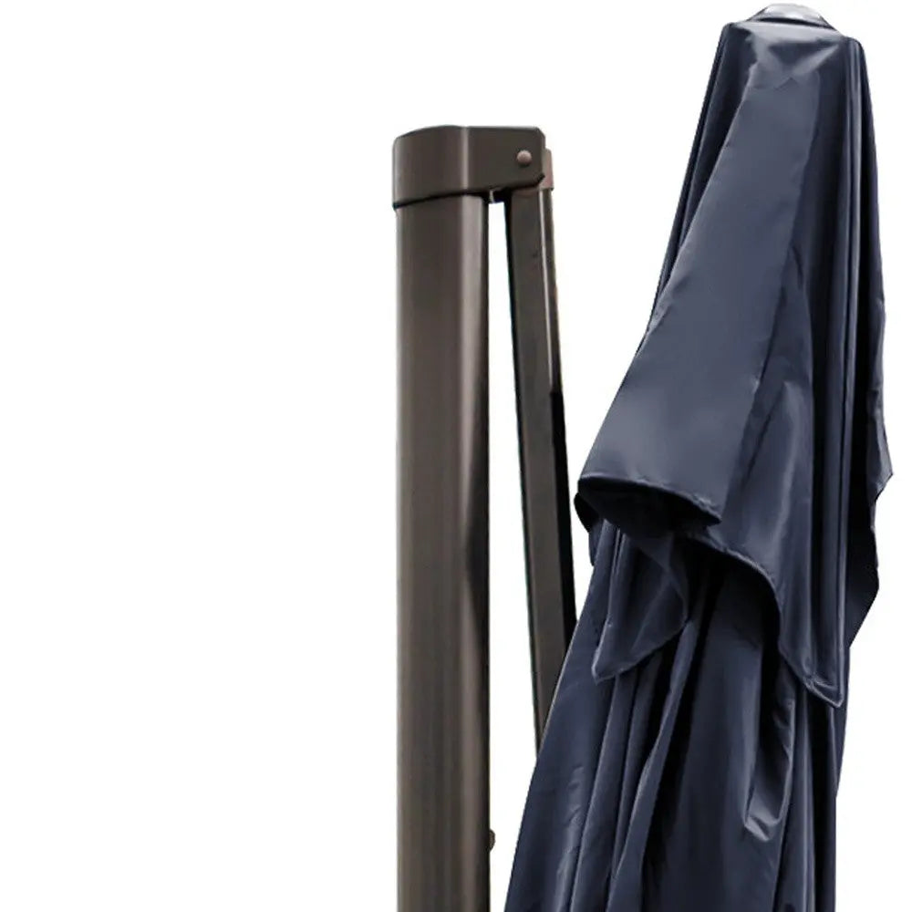 13' Navy Polyester Rectangular Tilt Cantilever Patio Umbrella With Stand Homeroots Outdoor