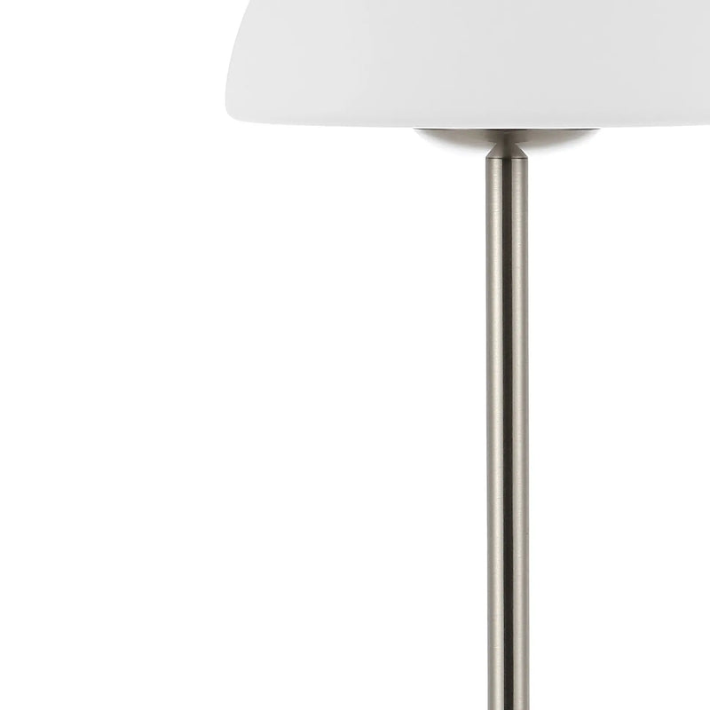 13" Nickel USB Table Lamp With Dome Shade Homeroots Lighting