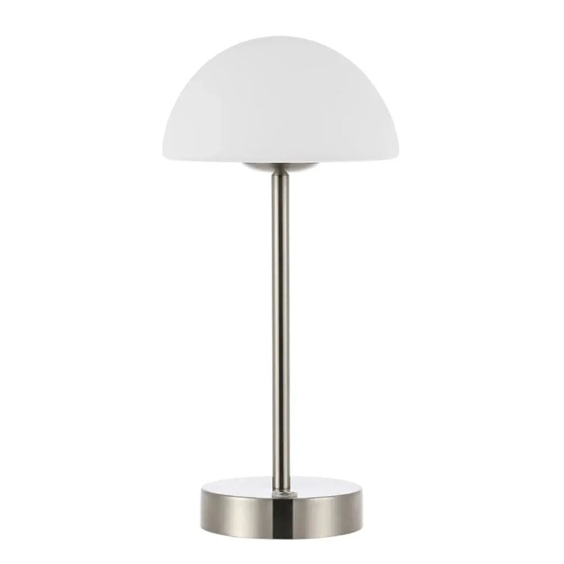 13" Nickel USB Table Lamp With Dome Shade Homeroots Lighting