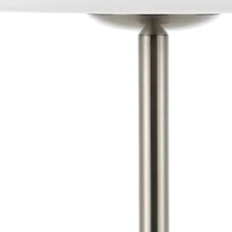 13" Nickel USB Table Lamp With Dome Shade Homeroots Lighting