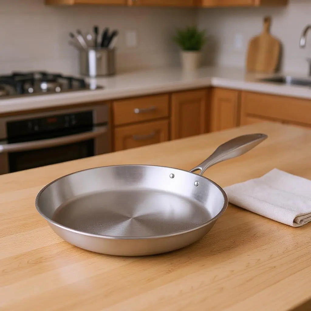 13" Silver Stainless Steel Frying Pan Homeroots Kitchen & Dining