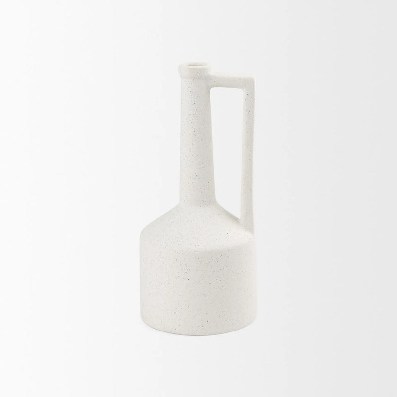 13" White Ceramic Table Vase Homeroots Home Decor