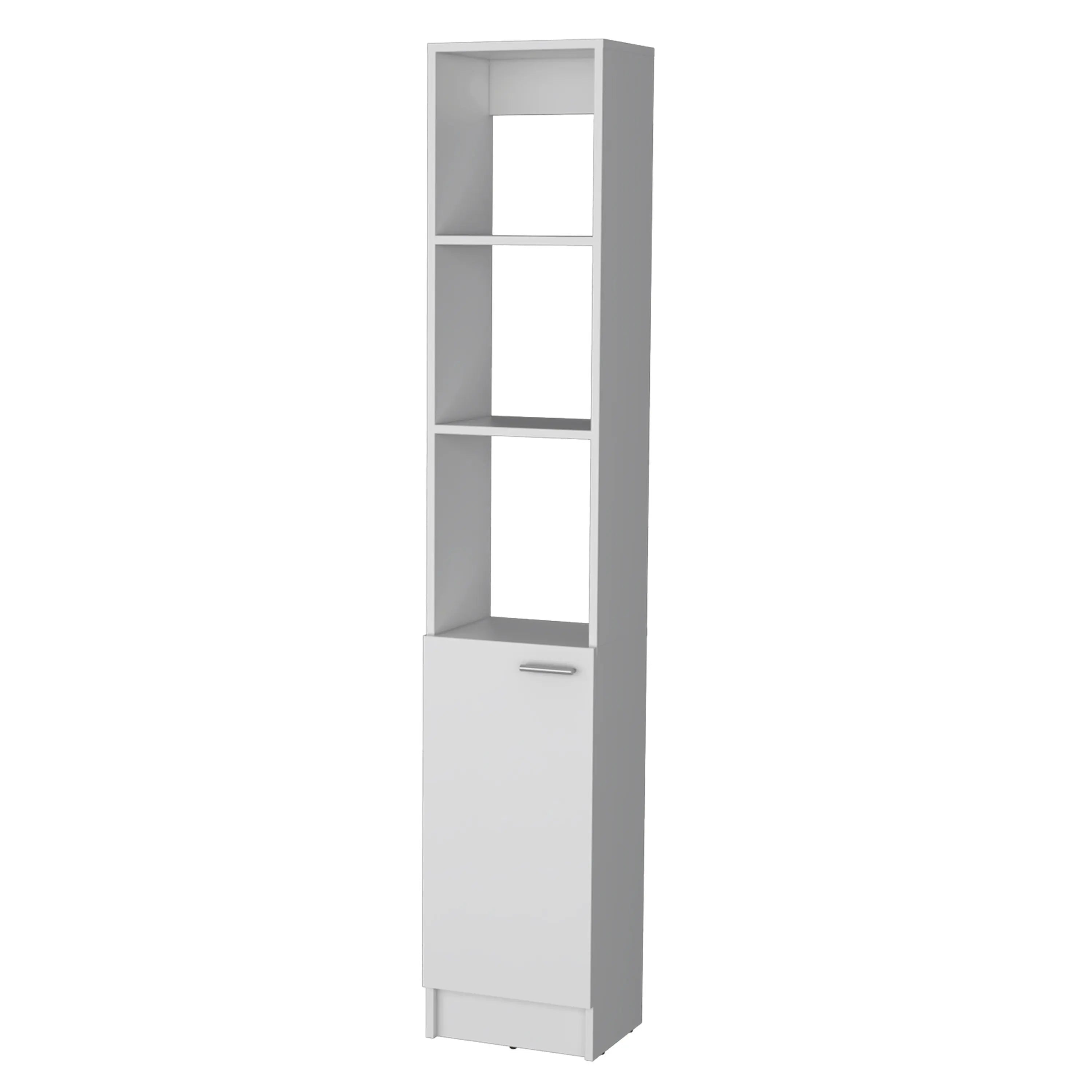 13" White Wood Single Door Linen Cabinet Homeroots Organization