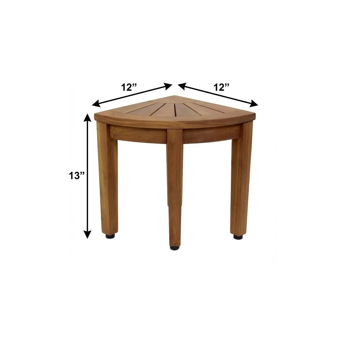 13" X 12" Brown Teak Corner Shower Bench Homeroots Bed & Bath