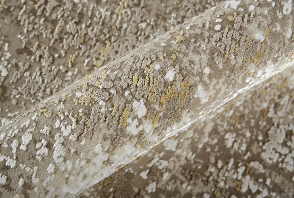 13' X 20' Gold And Ivory Abstract Distressed Area Rug Homeroots Home Decor