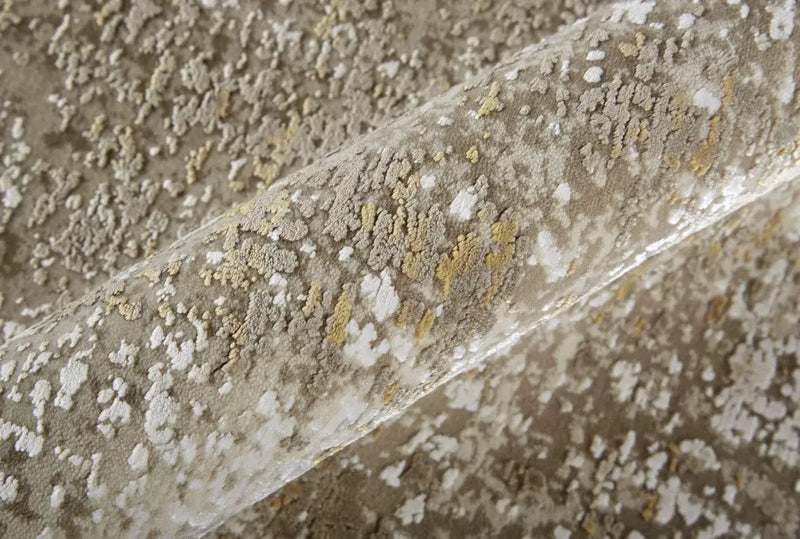 13' X 20' Gold And Ivory Abstract Distressed Area Rug Homeroots Home Decor