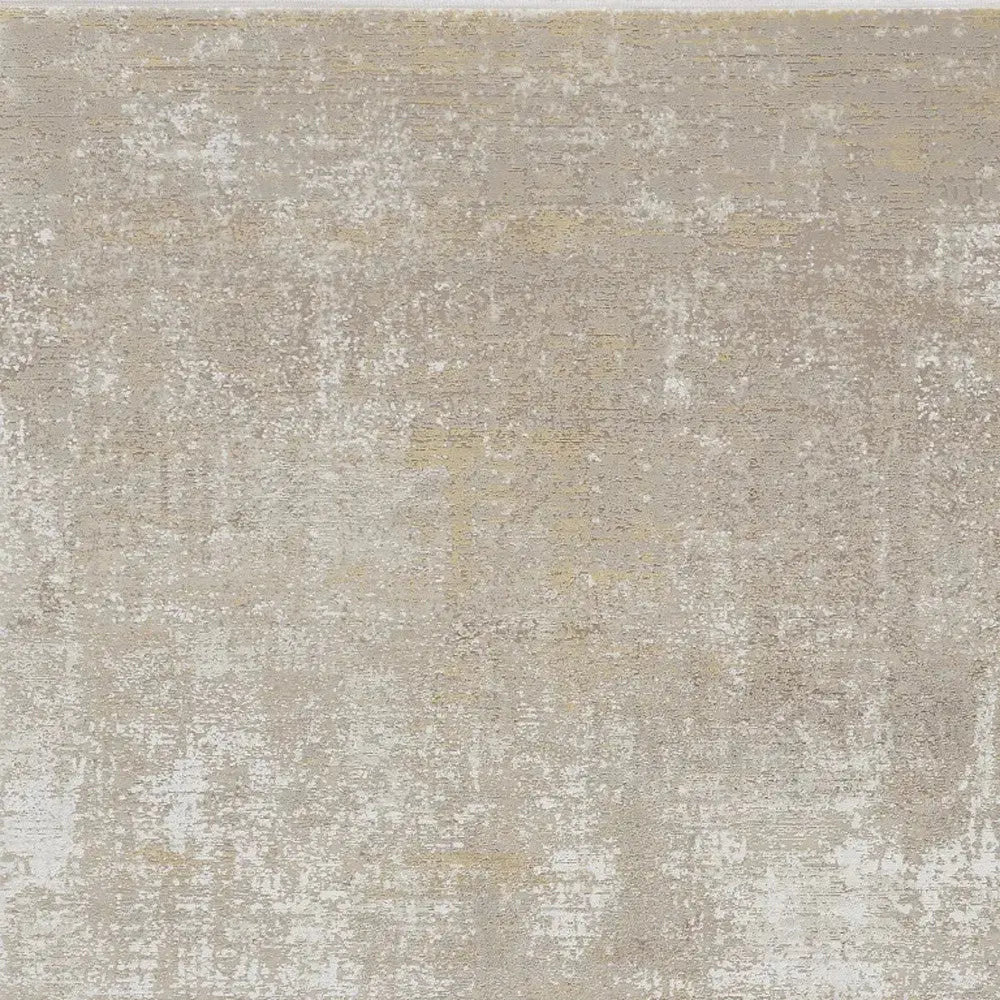 13' X 20' Gold And Ivory Abstract Distressed Area Rug Homeroots Home Decor