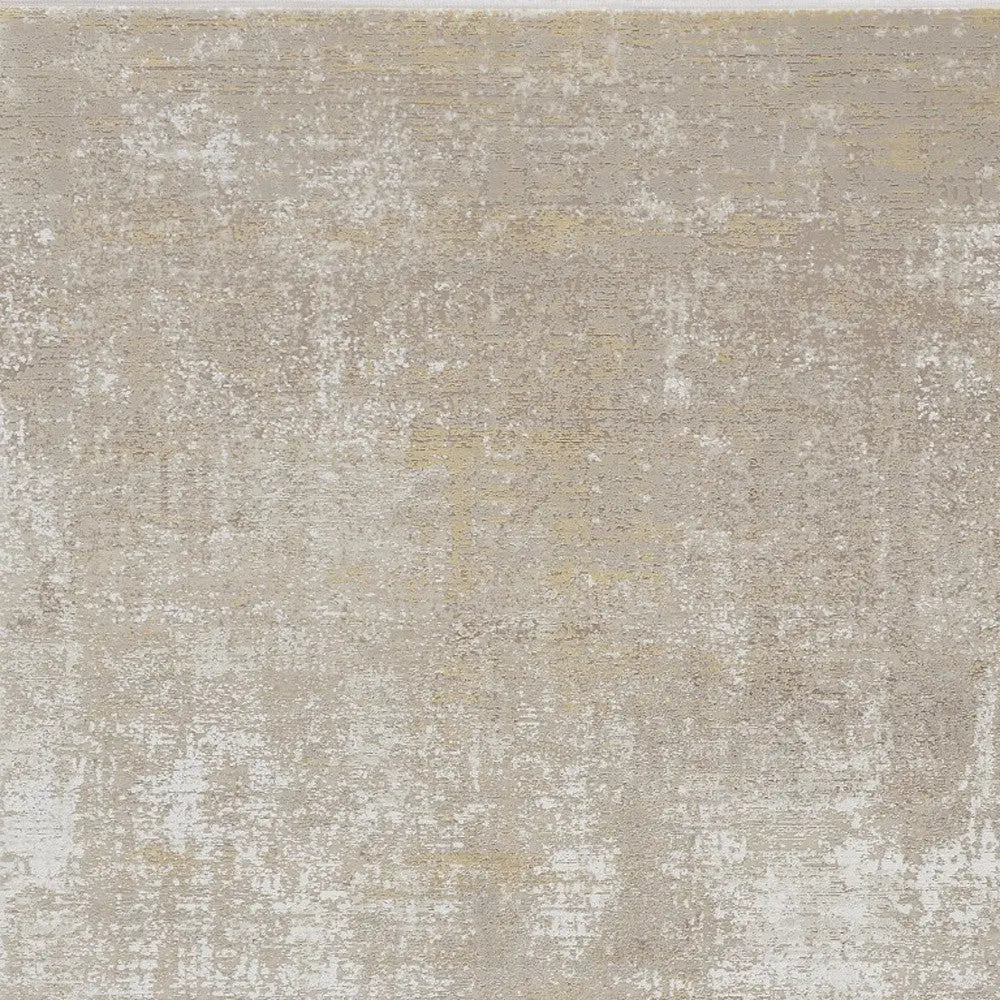 13' X 20' Gold And Ivory Abstract Distressed Area Rug Homeroots Home Decor