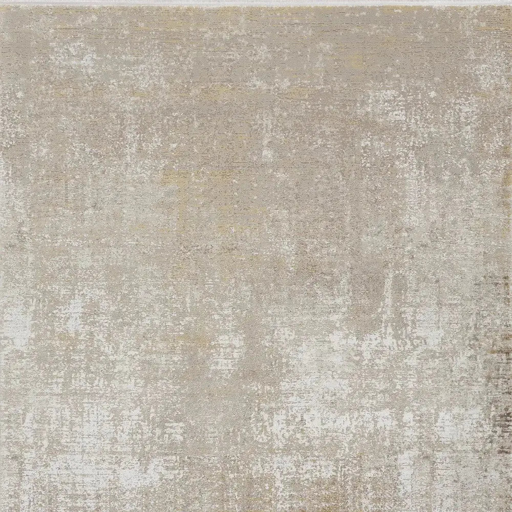 13' X 20' Gold And Ivory Abstract Distressed Area Rug Homeroots Home Decor