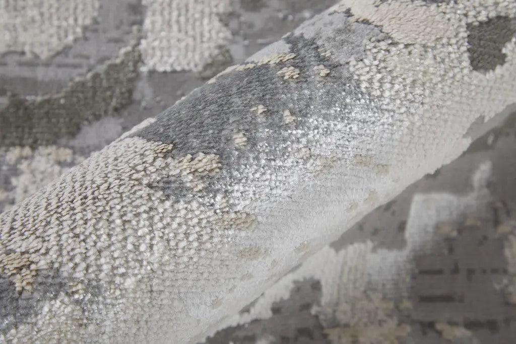 13' X 20' Silver And Gray Abstract Area Rug Homeroots Home Decor