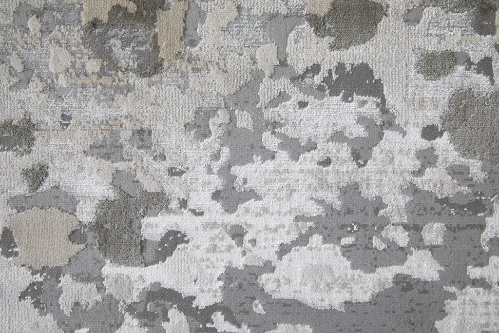 13' X 20' Silver And Gray Abstract Area Rug Homeroots Home Decor