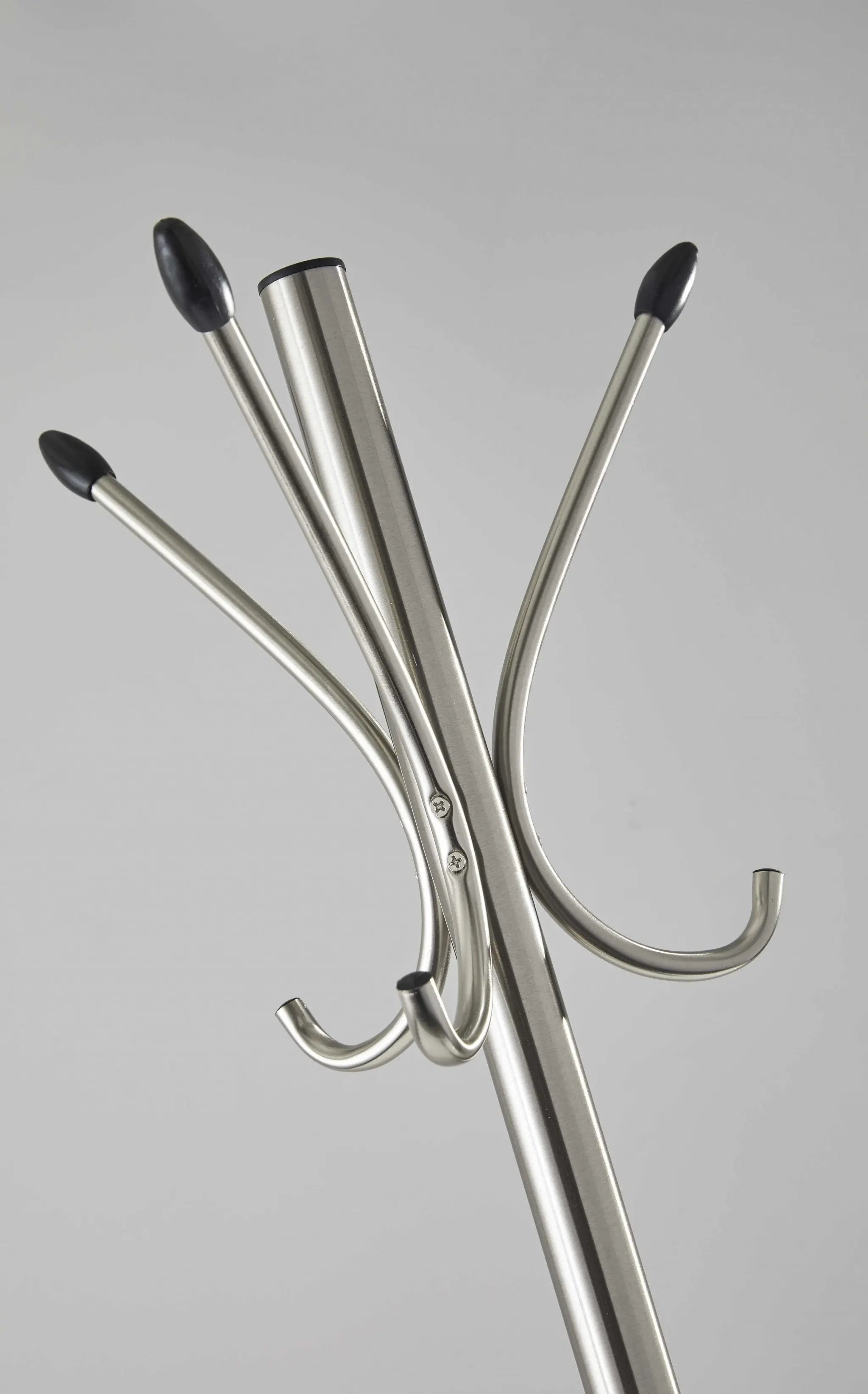 13" X 68" Brushed Steel Brushed Steel Stand  Coat Rack Homeroots Organization