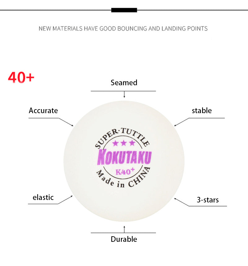 50balls/100balls 3 Star K40+ Table Tennis Ball Professional Trianing Games Seamed ABS Plastic Ping Pong Balls