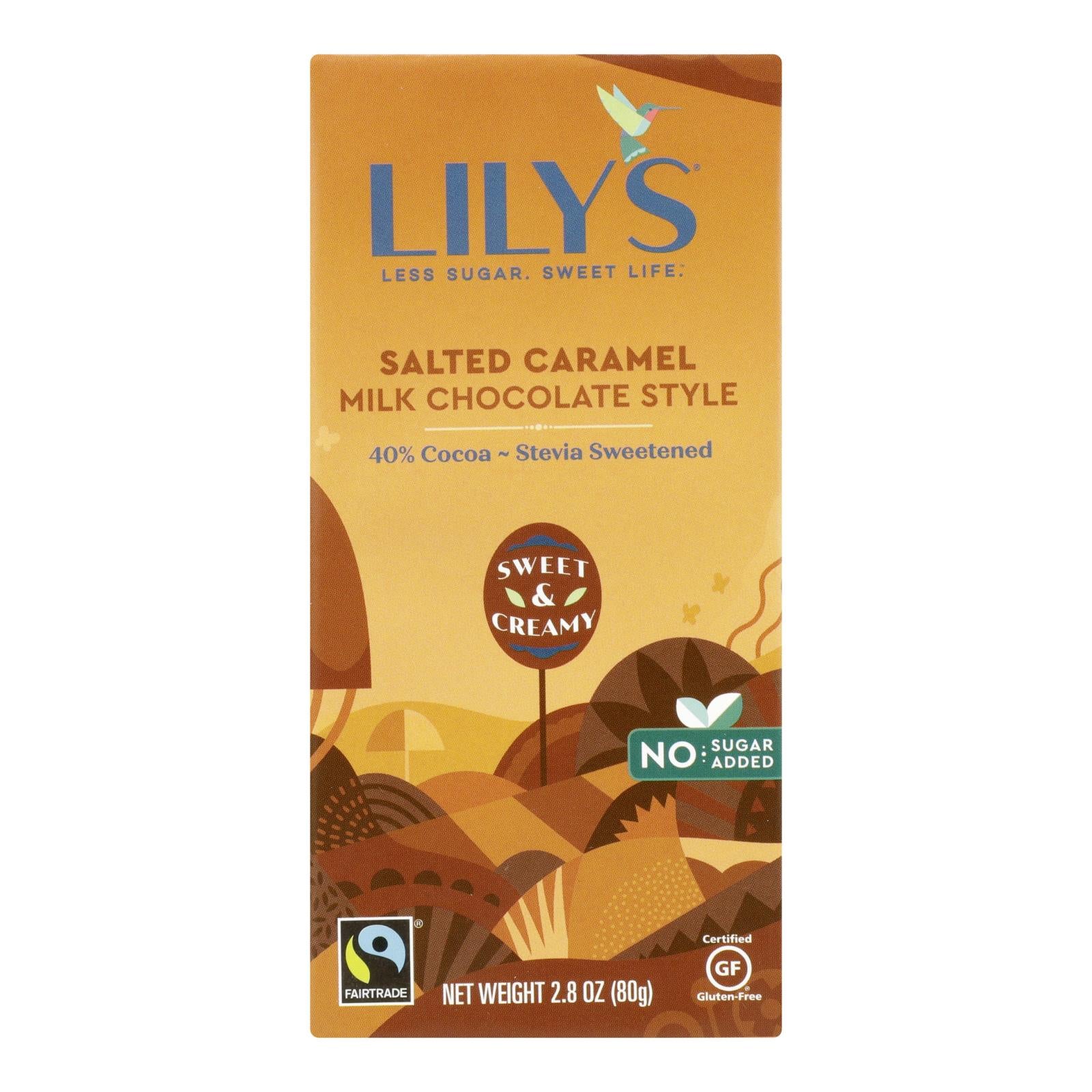 Lily's Sweets Chocolate Bar - Caramelized & Salted - Case Of 12 - 2.80 Oz. - GreatEagleInc